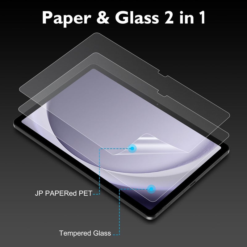 Esanik 2 Pack Like Paper Glass Screen Protector for Samsung Galaxy Tab A9 Plus/A9 Plus 5G (11 inch) 9H Tempered Glass Film with Alignment Frame, Writing Like on Paper, Anti Glare - Image 4